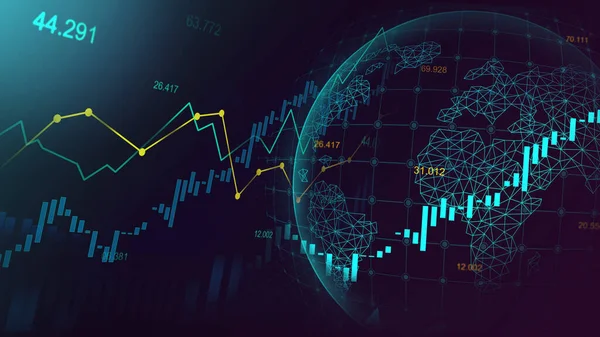 Gráfico Bursátil Forex Trading Concepto Futurista Adecuado Para Inversión Financiera — Foto de Stock
