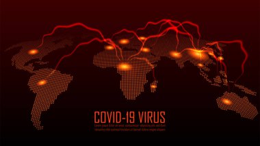 Örnek metinlerle Coronavirus küresel salgını. Vektör illüstrasyonu