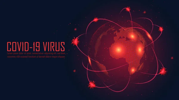 Epidemia Pandemia Globale Coronavirus Con Testo Esempio Illustrazione Vettoriale — Vettoriale Stock