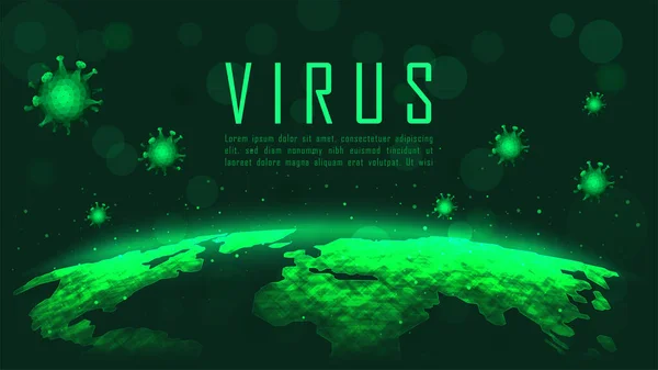 Wirusowa Epidemia Pandemii Przykładowym Tekstem Ilustracja Wektora — Wektor stockowy