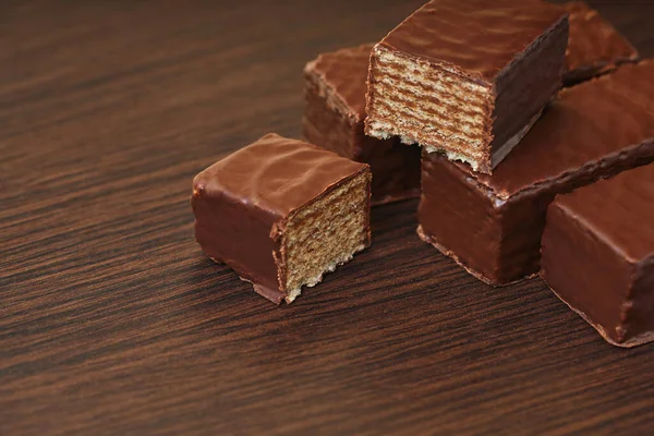 Çikolatalı waffle 'lar yakın plan 