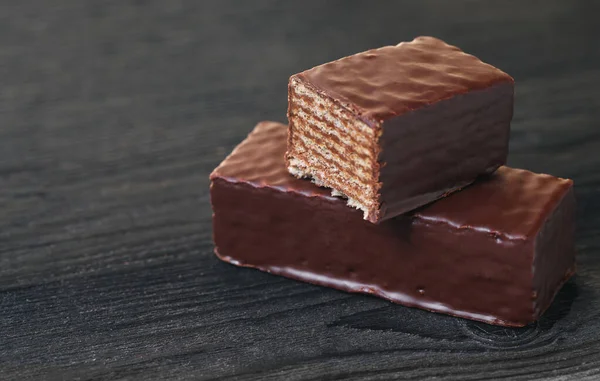 Цукерки шоколадні вафлі крупним планом — стокове фото
