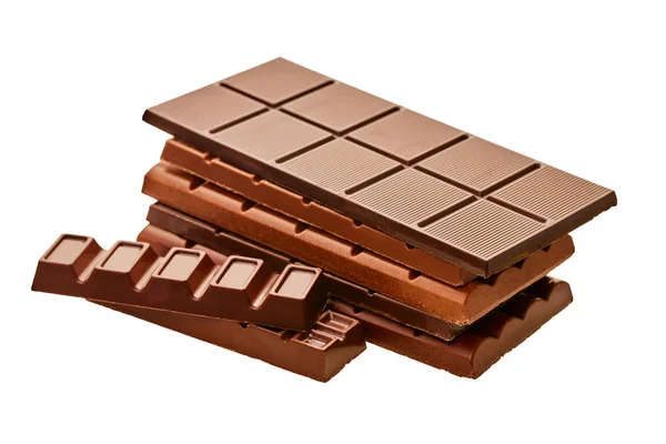 Conjunto de barras de chocolate primer plano —  Fotos de Stock