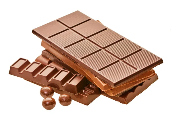 Conjunto de barras de chocolate primer plano —  Fotos de Stock