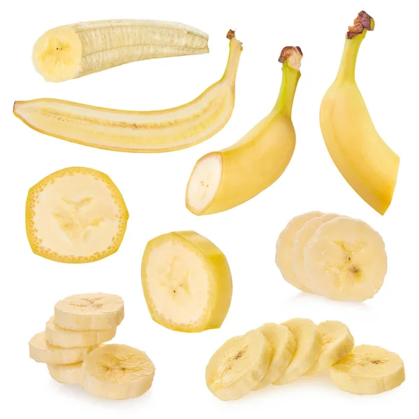 Bananensatz mit Schneideweg — Stockfoto