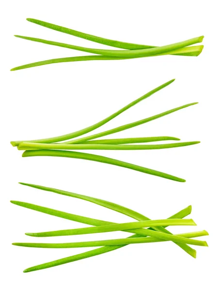 Набор зеленый лук с клипсом путь — стоковое фото