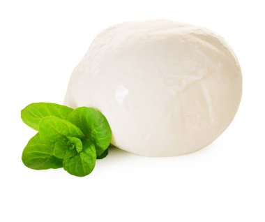 kırpma yolu ile beyaz izole bir zemin üzerinde mozzarella peyniri                                   