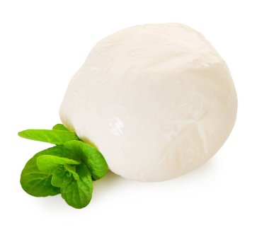 kırpma yolu ile beyaz izole bir zemin üzerinde mozzarella peyniri                                   