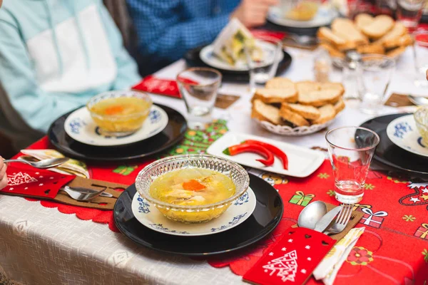 A Christmas meal in the family is served with Piftie or Racitura