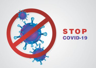 Coronavirus önleme konsepti, vektör. Covid-19 virüs salgınını durdurma arkaplanı, vektör dosyaları