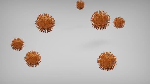 Vídeo Del Microscopio Moléculas Coronavirus Fondo Gris Brote Coronavirus Concepto — Vídeo de stock