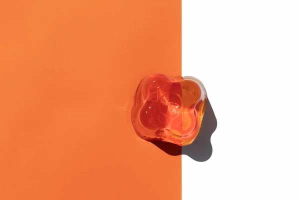 Πορτοκαλί Ζελέ Απομονώνονται Λευκό Και Πορτοκαλί Φόντο Πάνω Όψη Οριζόντια — Φωτογραφία Αρχείου