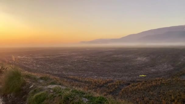 Vídeo Épico Del Amanecer Parque Nacional Humedales Con Niebla — Vídeo de stock