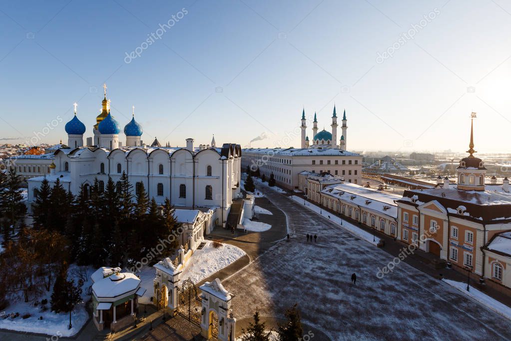 panoramic view of the Kul-Sharif and the Annunciation Cathedral, Kazan