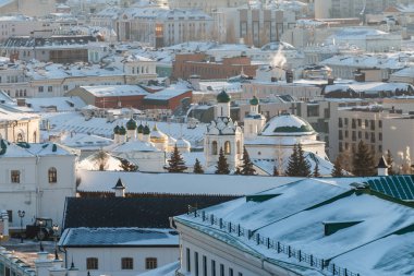 güzel güneşli kış cityscape 