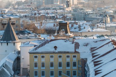 güzel güneşli kış cityscape 
