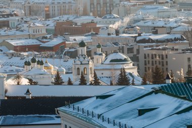 güzel güneşli kış cityscape 