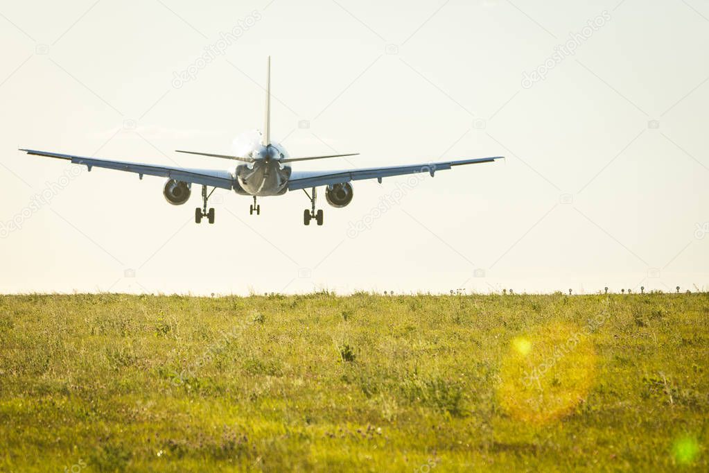 A Big Airplane Landing at the Airport