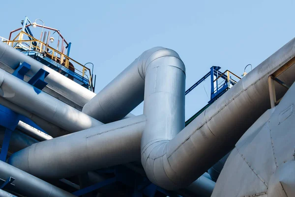 Steel pipes at the plant — Stock Photo, Image