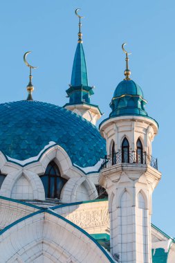 Kazan Kremlin, günbatımı ışınlarının Kul-ı Şerif Camii.