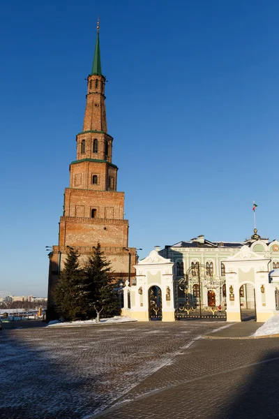 A Torre Suyumbike no Kremlin Kazan. Kazan, Tatarstan, Rússia — Fotografia de Stock