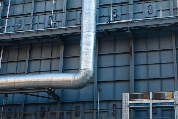Urządzenia Kable Rurociągi Nowoczesnej Elektrowni Przemysłowej — Zdjęcie stockowe