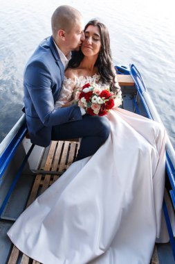 Sadece evli çift. Mutlu gelin ve damat onların düğün günü