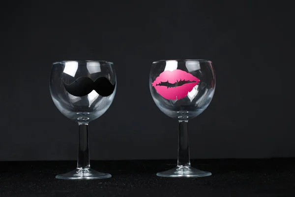 Comic characters  glass of wine — Stock Photo, Image
