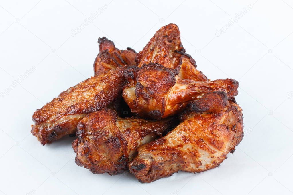 Chicken wings and legs isolated, BBQ grill chiken wing