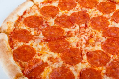 Biberli Pizza. Sorunsuz gıda doku. Bu doku kumaş ve malzeme baskı, resim arka planlarını, posterler ve menüler, Davetiyeler, kolaj, hediye paketi, duvar kağıdı, türü tasarımları vb içinde kullanmak.