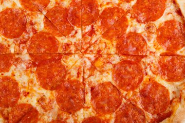 Biberli Pizza. Sorunsuz gıda doku. Bu doku kumaş ve malzeme baskı, resim arka planlarını, posterler ve menüler, Davetiyeler, kolaj, hediye paketi, duvar kağıdı, türü tasarımları vb içinde kullanmak.