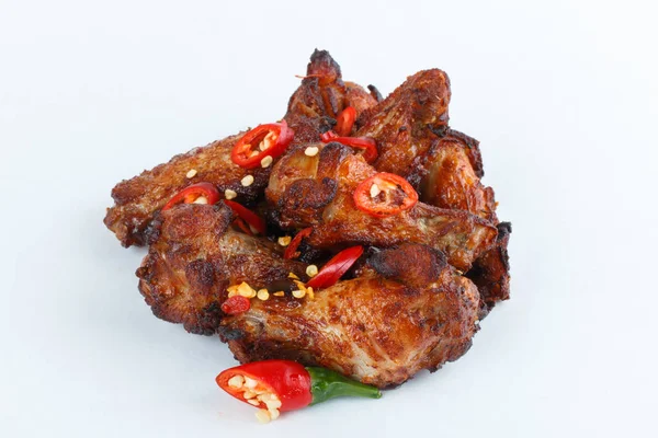 Fried chicken wings for a party. Close up. — Stock Photo, Image