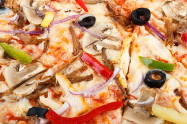 lezzetli İtalya gıda. Pizza bacground kapatın. Fotoğraf menüsü