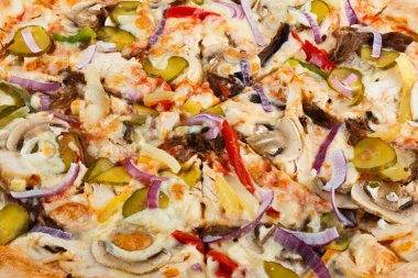 lezzetli İtalya gıda. Pizza bacground kapatın. Fotoğraf menüsü