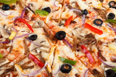 lezzetli İtalya gıda. Pizza bacground kapatın. Fotoğraf menüsü