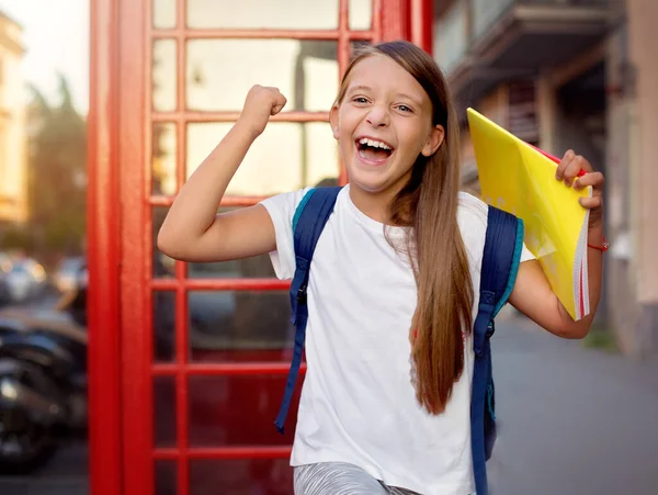 Istruzione Scuola Conoscenza Concetto Persone Ragazza Carina Adolescenti Sta Studiando — Foto Stock