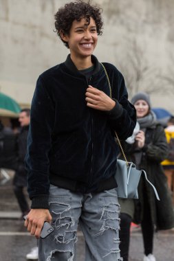 Sokak stil, Paris moda hafta sonbahar kış 2017, günde 6, Paris