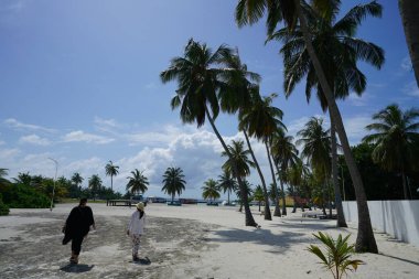 View of the local native lifestyle on Kamadhoo Island in The Maldives clipart
