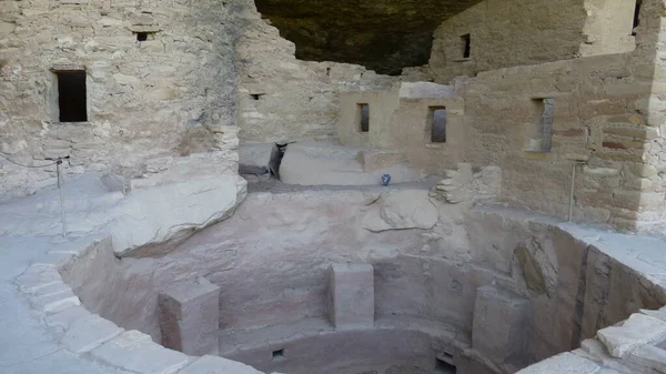 Ősi Sziklaházak Mesa Verde Nemzeti Parkban Colorado Délnyugati Részén — Stock Fotó