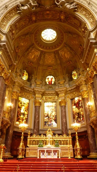 Dentro Histórica Catedral Dom Berliner Berlim Alemanha — Fotografia de Stock