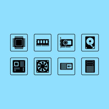 Bilgisayar donanım Web Icon Set