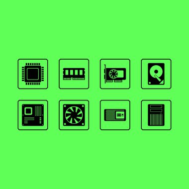 Bilgisayar donanım Web Icon Set