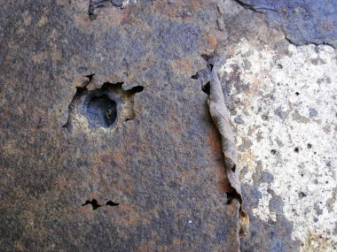 Eski paslı metalin dokusu