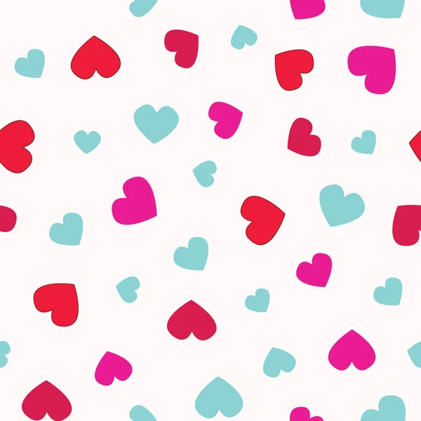 Red heart collection icon, love symbol, isolated seamless pattern — 图库矢量图片