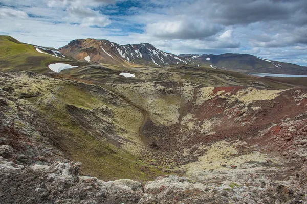 Landmannalaugar Islands Högländer Den Ligger Utkanten Laugahraunlavafältet Som Bildades Vid — Stockfoto