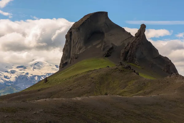 Einhyrningur Märklig Silhuett Berget Island — Stockfoto