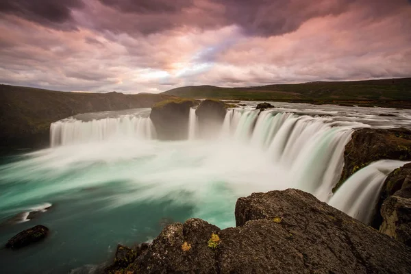 Cascade Godafoss Est Endroit Législateur Ljsvetningagoi Fait Christianisme Religion Officielle — Photo