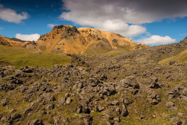 Landmannalaugar Highlands Dell Islanda Trova Margini Del Campo Laugahraunlava Che — Foto Stock