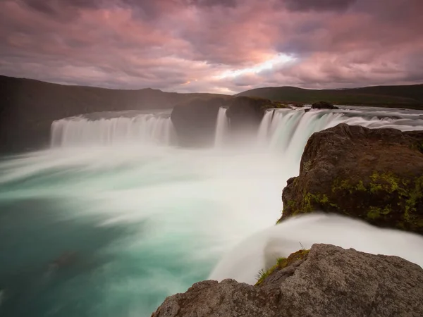 Vattenfall Godafoss Den Plats Där Laghögtalaren Orgeir Ljosvetningagoi Gjorde Kristendomen — Stockfoto