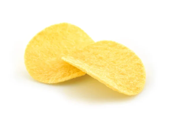 Aardappel Chips Witte Achtergrond — Stockfoto